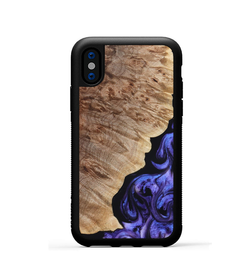 iPhone Xs Wood Phone Case - Adan (Purple, 822899)