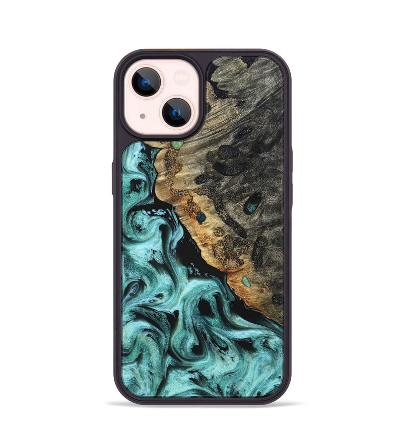 iPhone 14 Wood Phone Case - Koen (Green, 822918)