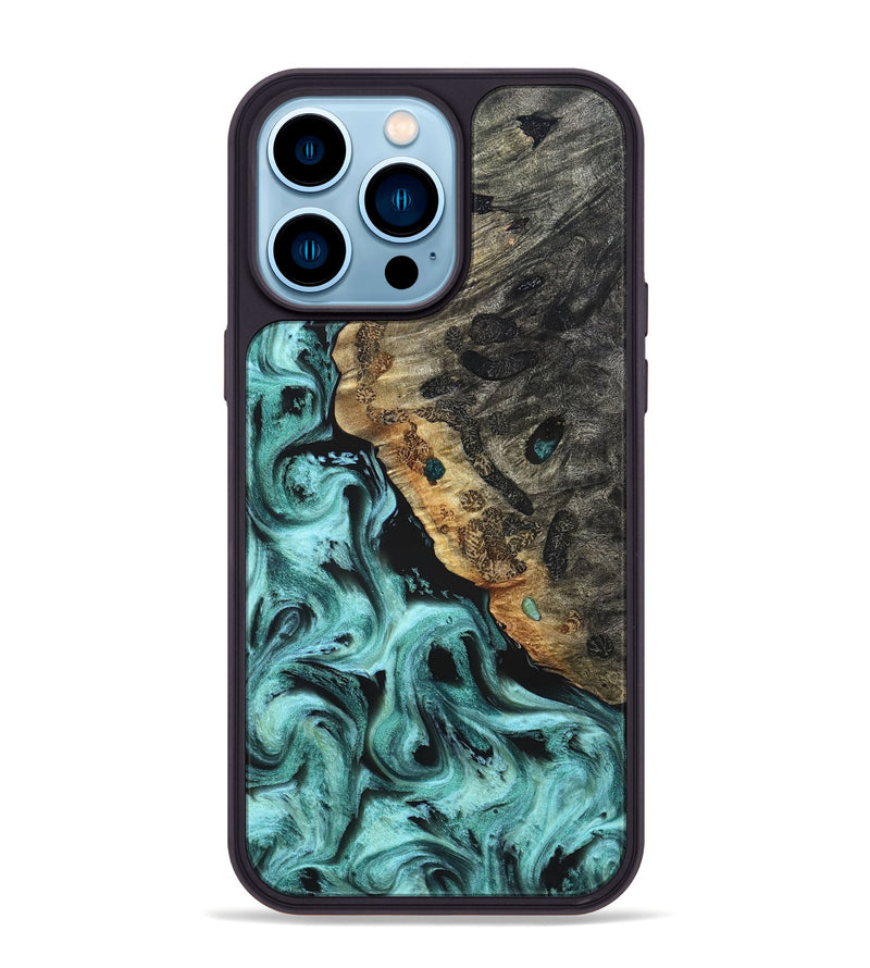 iPhone 14 Pro Max Wood Phone Case - Koen (Green, 822918)