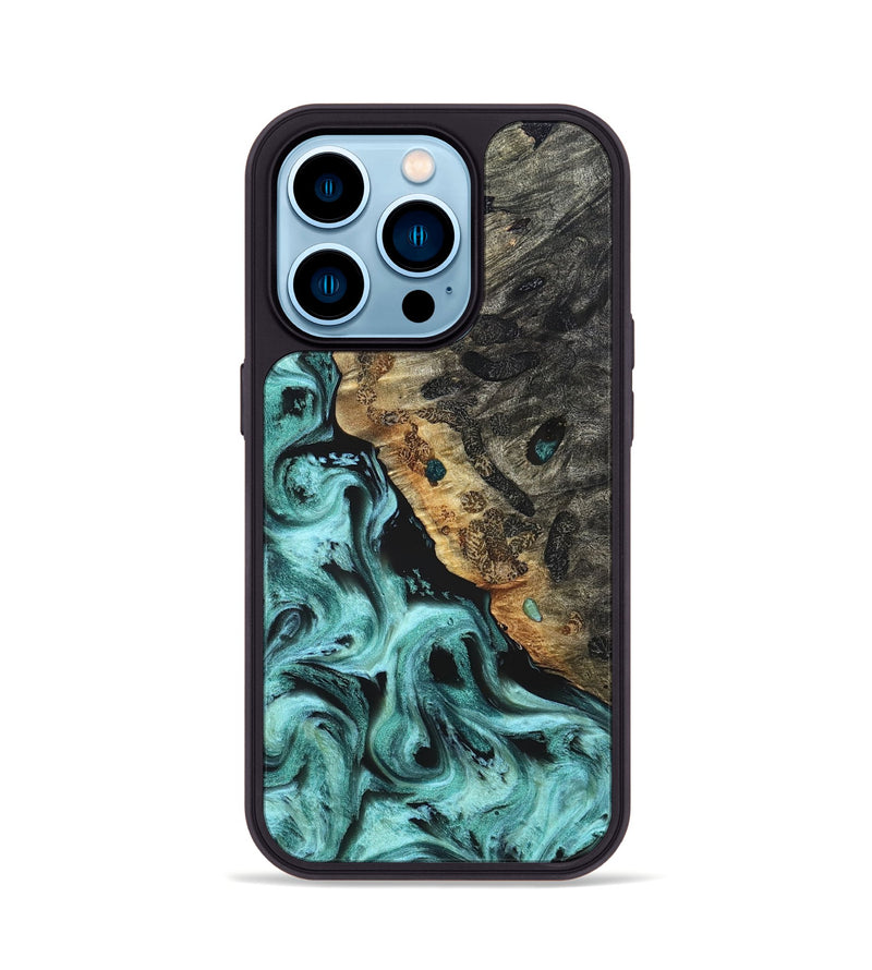 iPhone 14 Pro Wood Phone Case - Koen (Green, 822918)