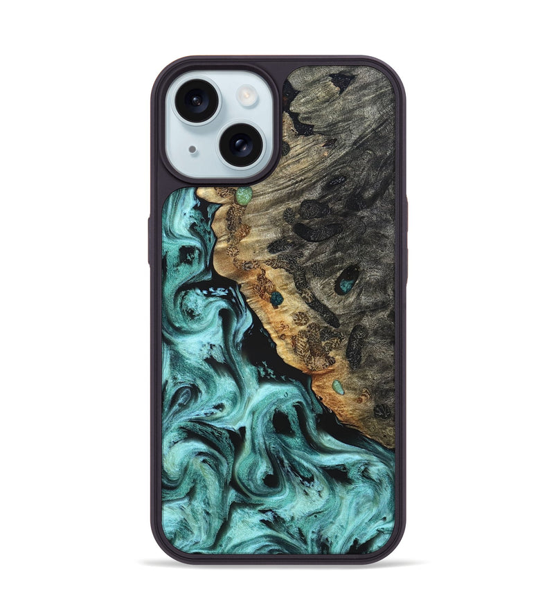 iPhone 15 Wood Phone Case - Koen (Green, 822918)