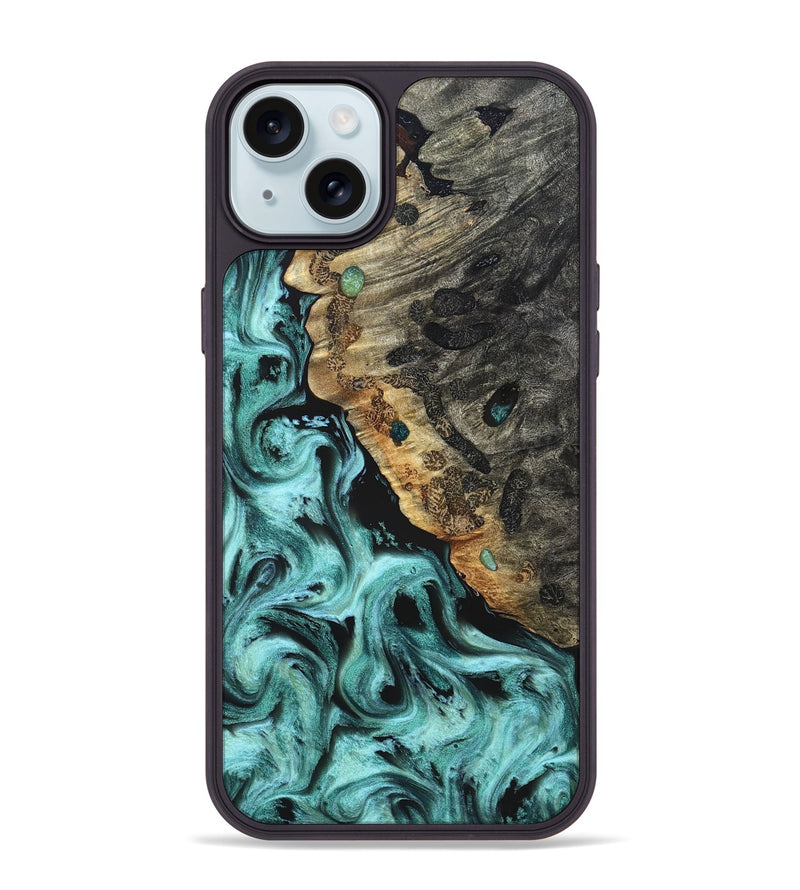 iPhone 15 Plus Wood Phone Case - Koen (Green, 822918)