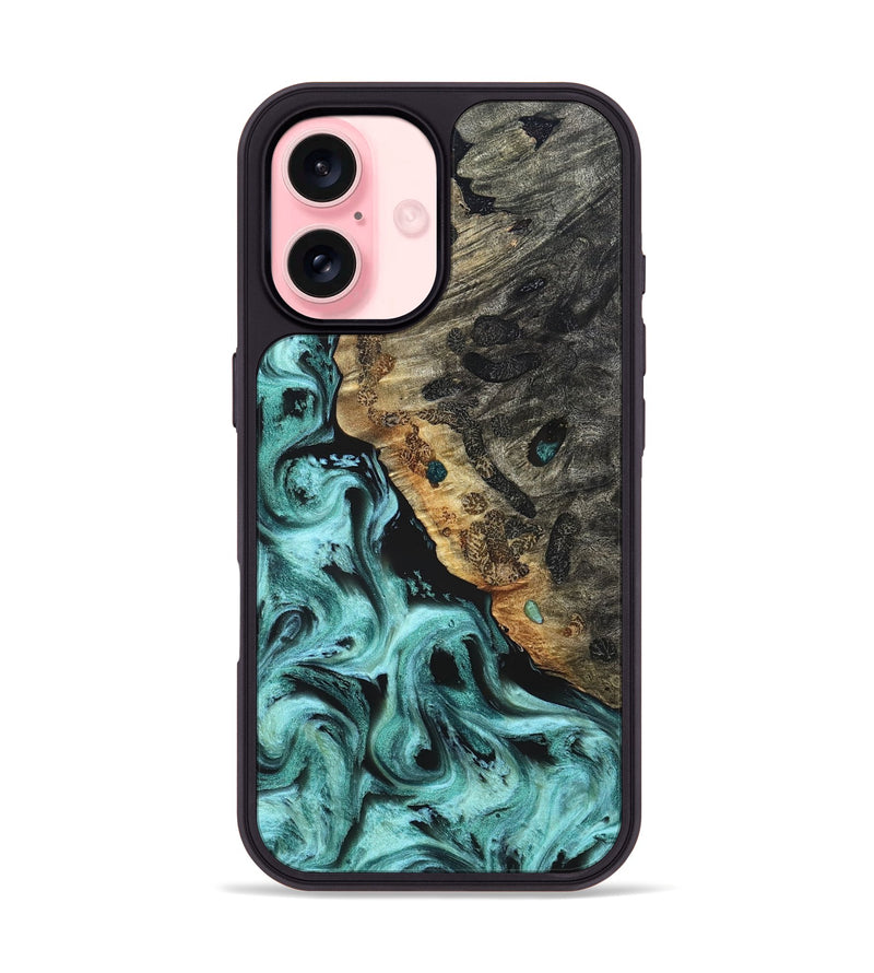 iPhone 16 Wood Phone Case - Koen (Green, 822918)