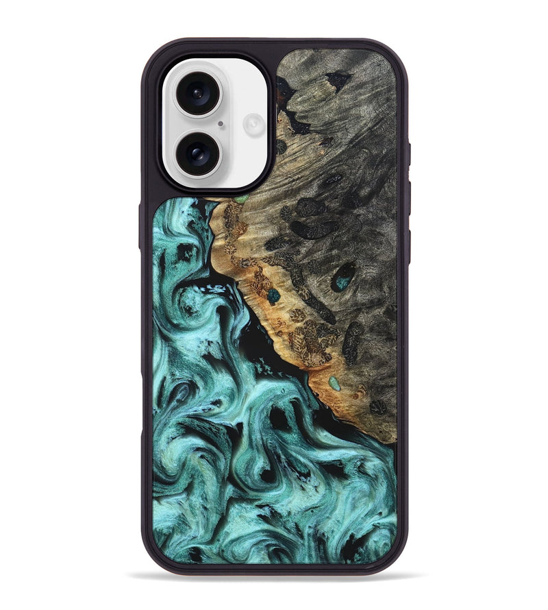 iPhone 16 Plus Wood Phone Case - Koen (Green, 822918)