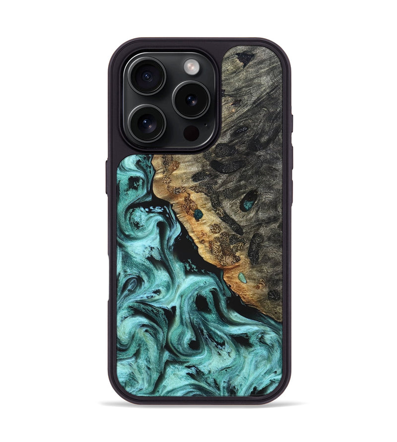 iPhone 16 Pro Wood Phone Case - Koen (Green, 822918)