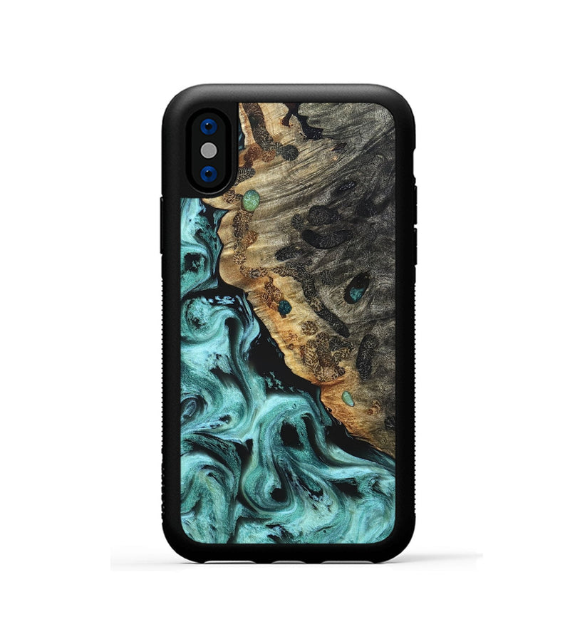iPhone Xs Wood Phone Case - Koen (Green, 822918)