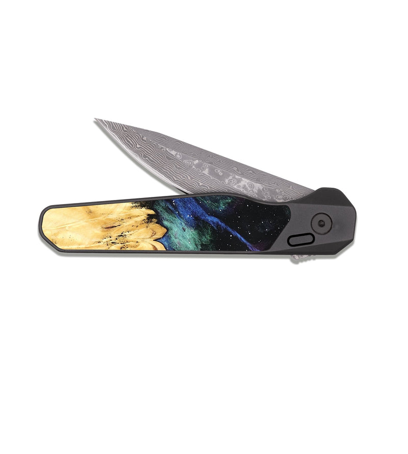 EDC Dark Damascus Wood Pocket Knife - Alison (Cosmos, 822954)