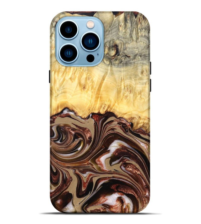 iPhone 14 Pro Max Wood Live Edge Phone Case - Kaliyah (Red, 822956)