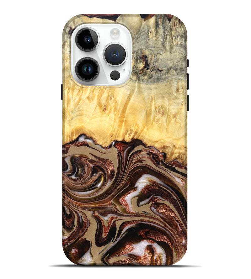 iPhone 15 Pro Max Wood Live Edge Phone Case - Kaliyah (Red, 822956)