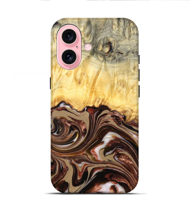 iPhone 16 Wood Live Edge Phone Case - Kaliyah (Red, 822956)