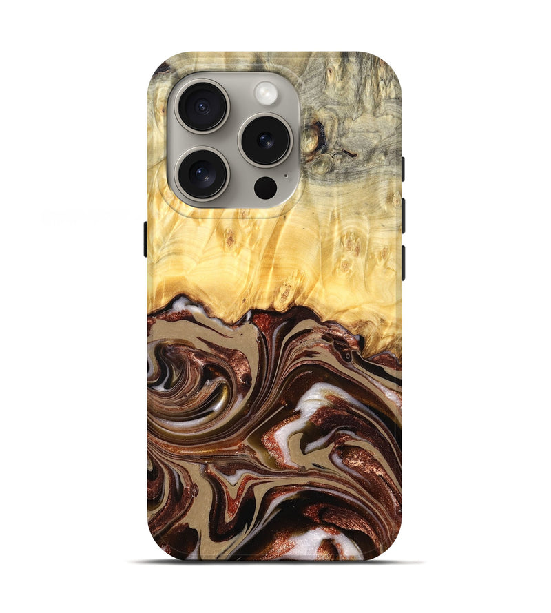 iPhone 16 Pro Wood Live Edge Phone Case - Kaliyah (Red, 822956)