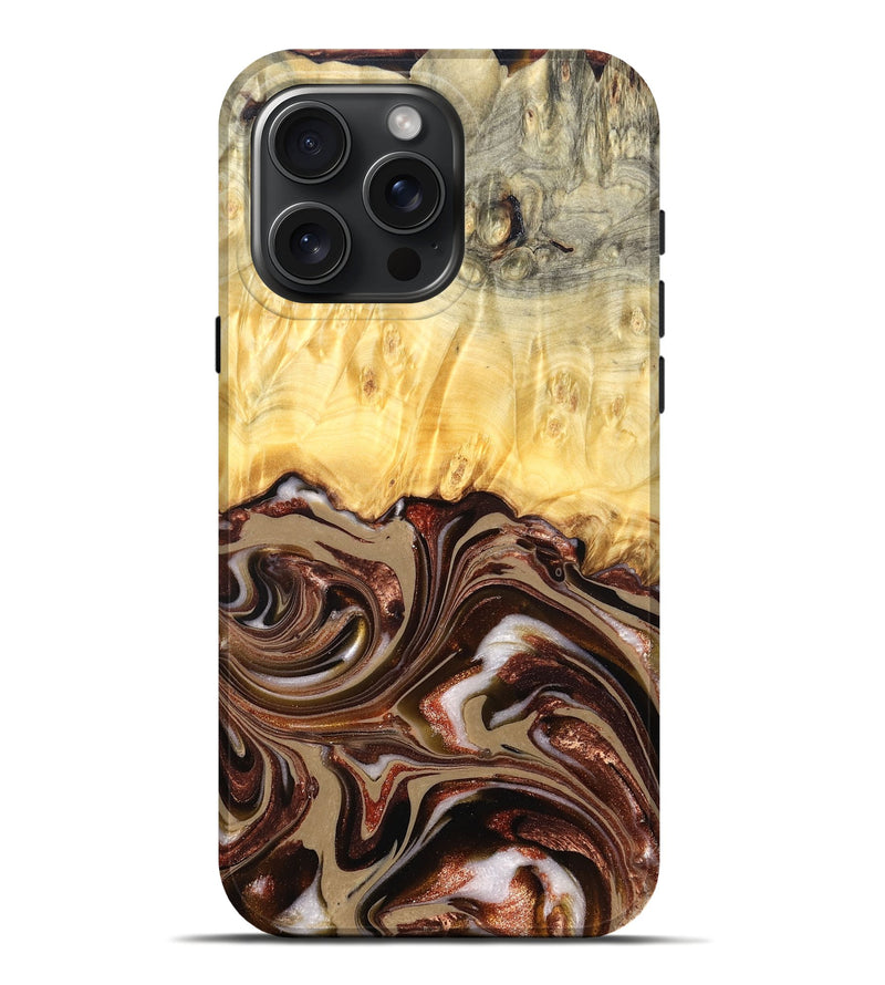 iPhone 16 Pro Max Wood Live Edge Phone Case - Kaliyah (Red, 822956)
