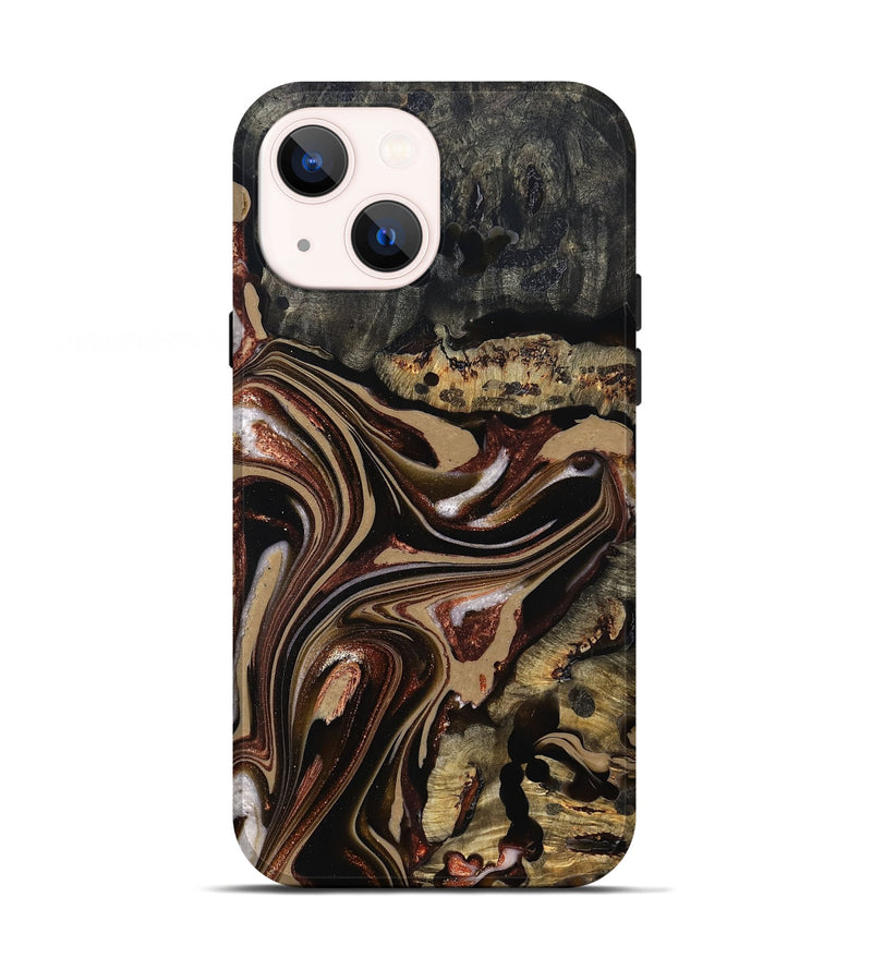 iPhone 13 Wood Live Edge Phone Case - Lilly (Red, 822957)
