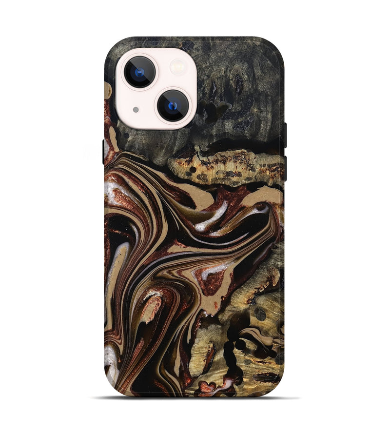 iPhone 14 Wood Live Edge Phone Case - Lilly (Red, 822957)