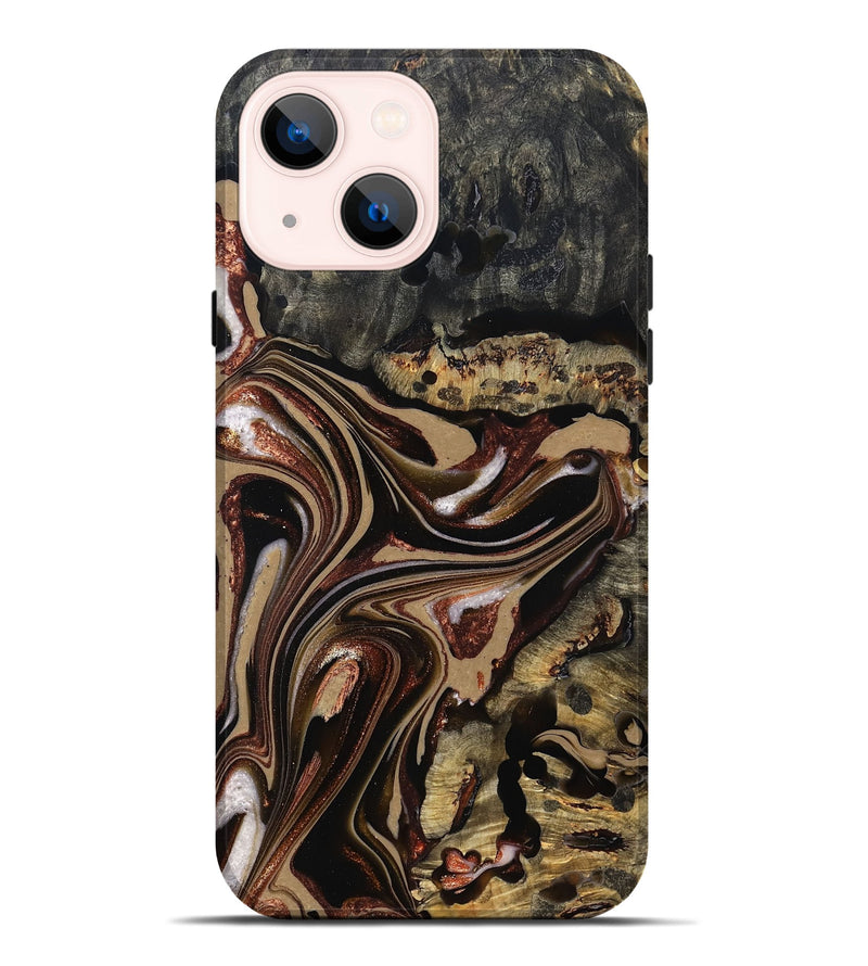 iPhone 14 Plus Wood Live Edge Phone Case - Lilly (Red, 822957)