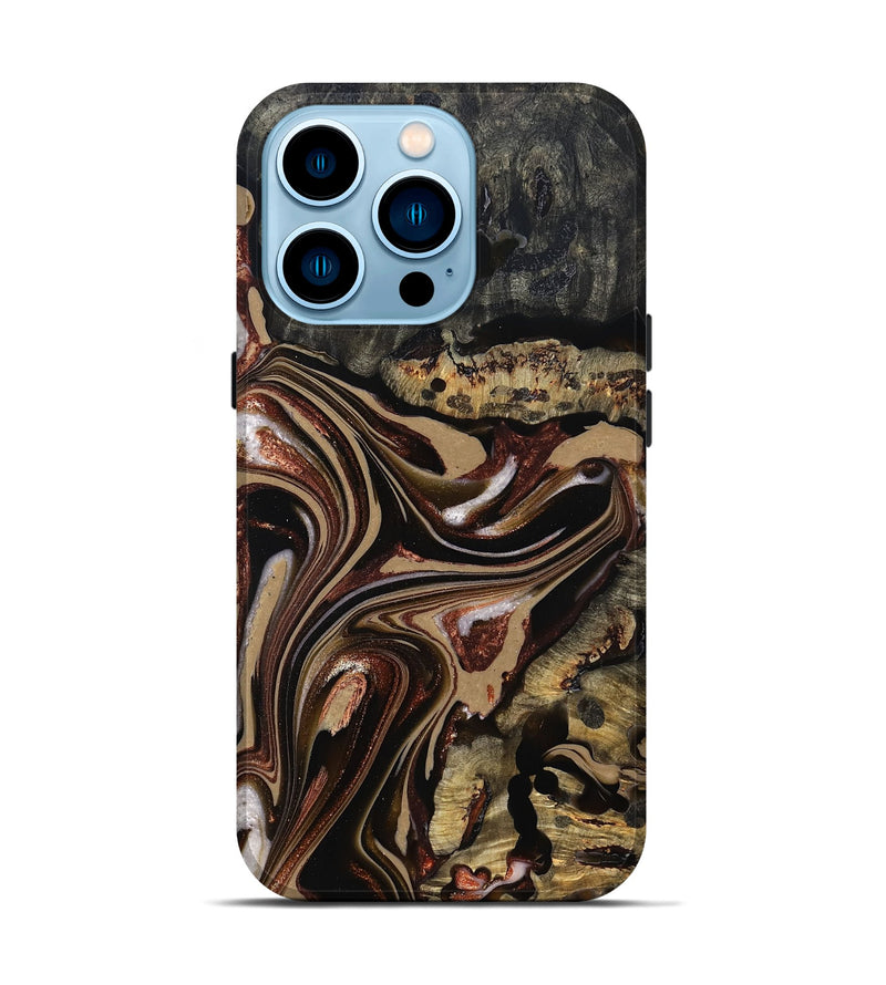 iPhone 14 Pro Wood Live Edge Phone Case - Lilly (Red, 822957)