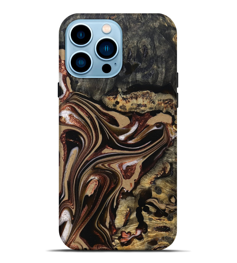 iPhone 14 Pro Max Wood Live Edge Phone Case - Lilly (Red, 822957)