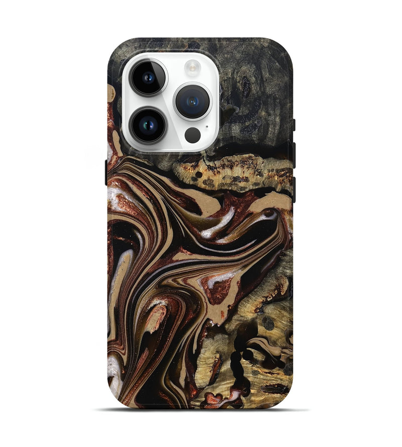 iPhone 15 Pro Wood Live Edge Phone Case - Lilly (Red, 822957)