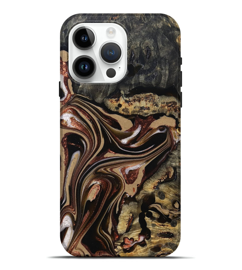 iPhone 15 Pro Max Wood Live Edge Phone Case - Lilly (Red, 822957)