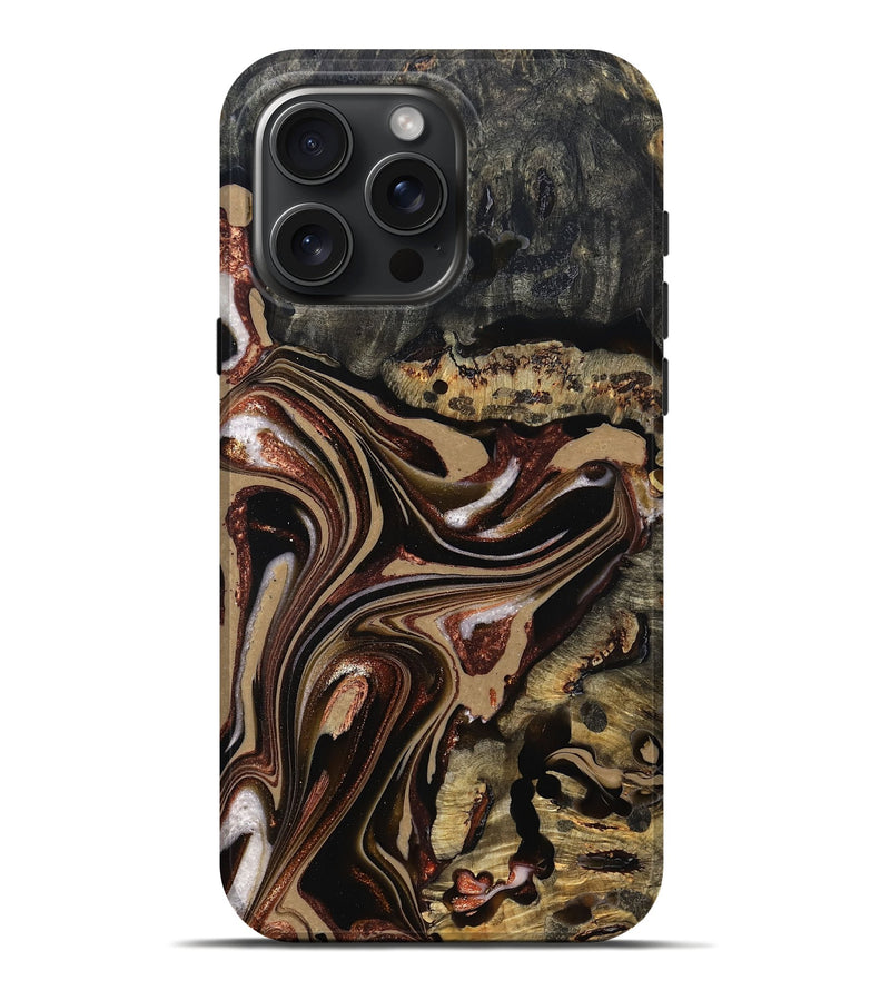 iPhone 16 Pro Max Wood Live Edge Phone Case - Lilly (Red, 822957)