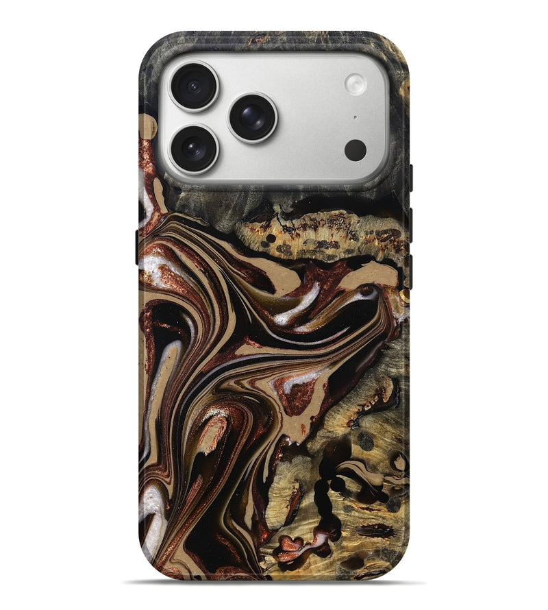 iPhone 17 Pro Max Wood Live Edge Phone Case - Lilly (Red, 822957)