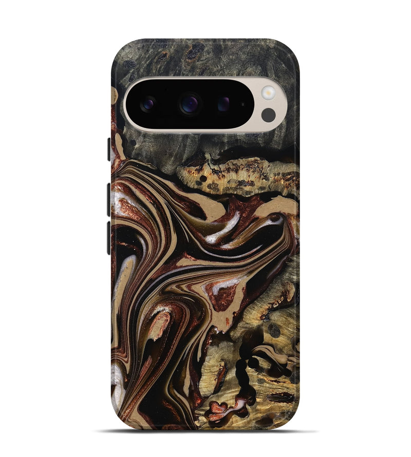 Pixel 9 Pro Wood Live Edge Phone Case - Lilly (Red, 822957)