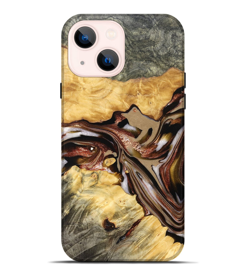 iPhone 14 Plus Wood Live Edge Phone Case - Millie (Red, 822959)