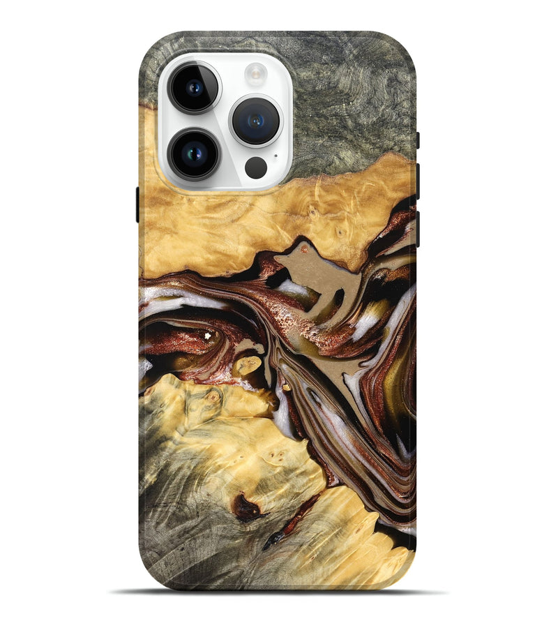 iPhone 15 Pro Max Wood Live Edge Phone Case - Millie (Red, 822959)