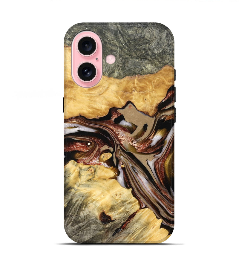 iPhone 16 Wood Live Edge Phone Case - Millie (Red, 822959)