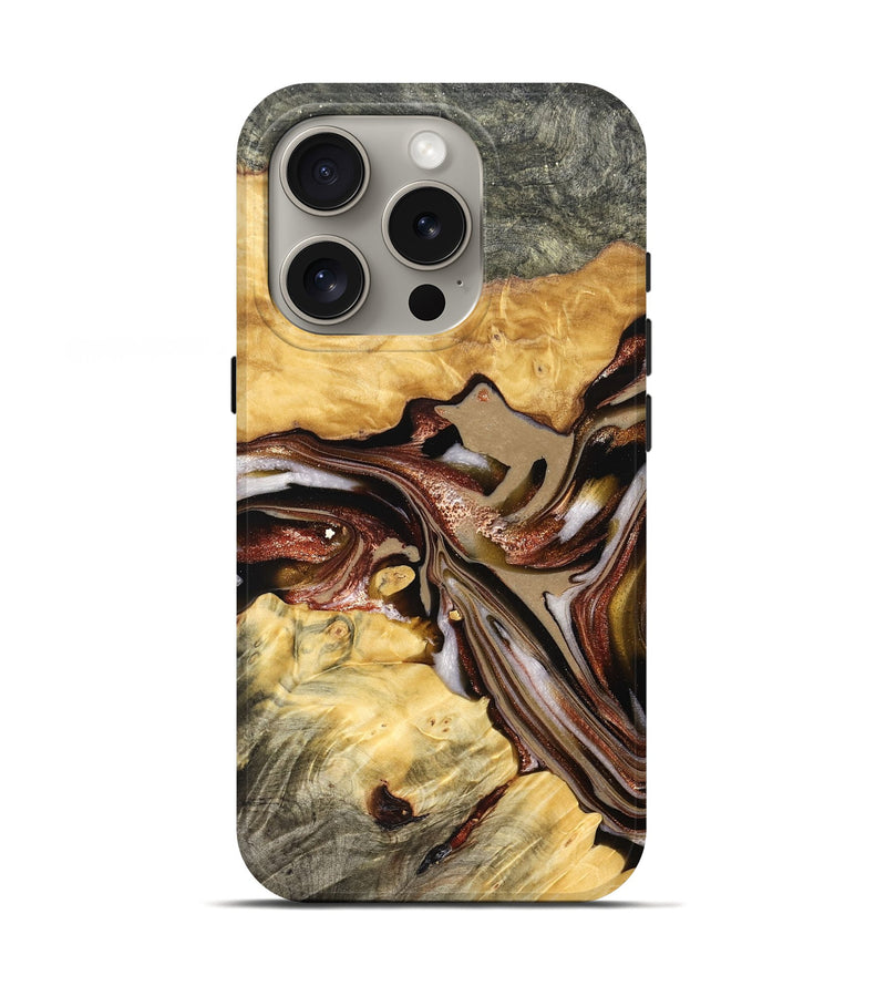 iPhone 16 Pro Wood Live Edge Phone Case - Millie (Red, 822959)