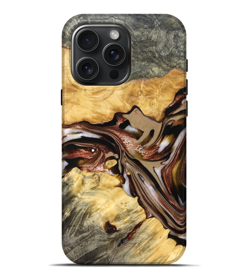 iPhone 16 Pro Max Wood Live Edge Phone Case - Millie (Red, 822959)