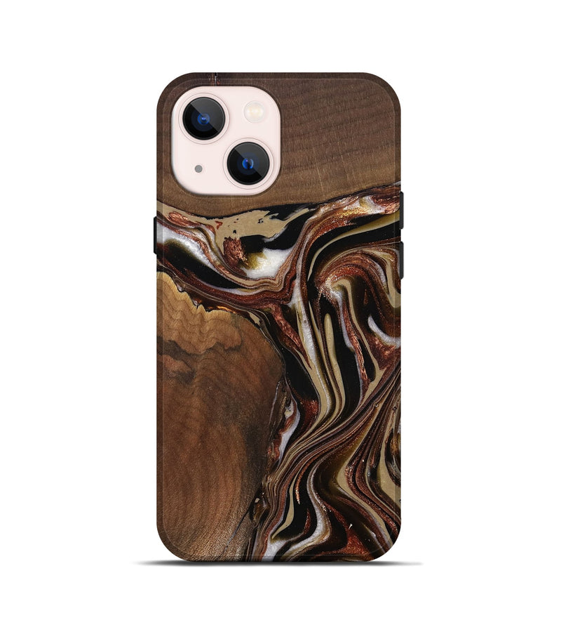 iPhone 13 mini Wood Live Edge Phone Case - Kevin (Red, 822960)