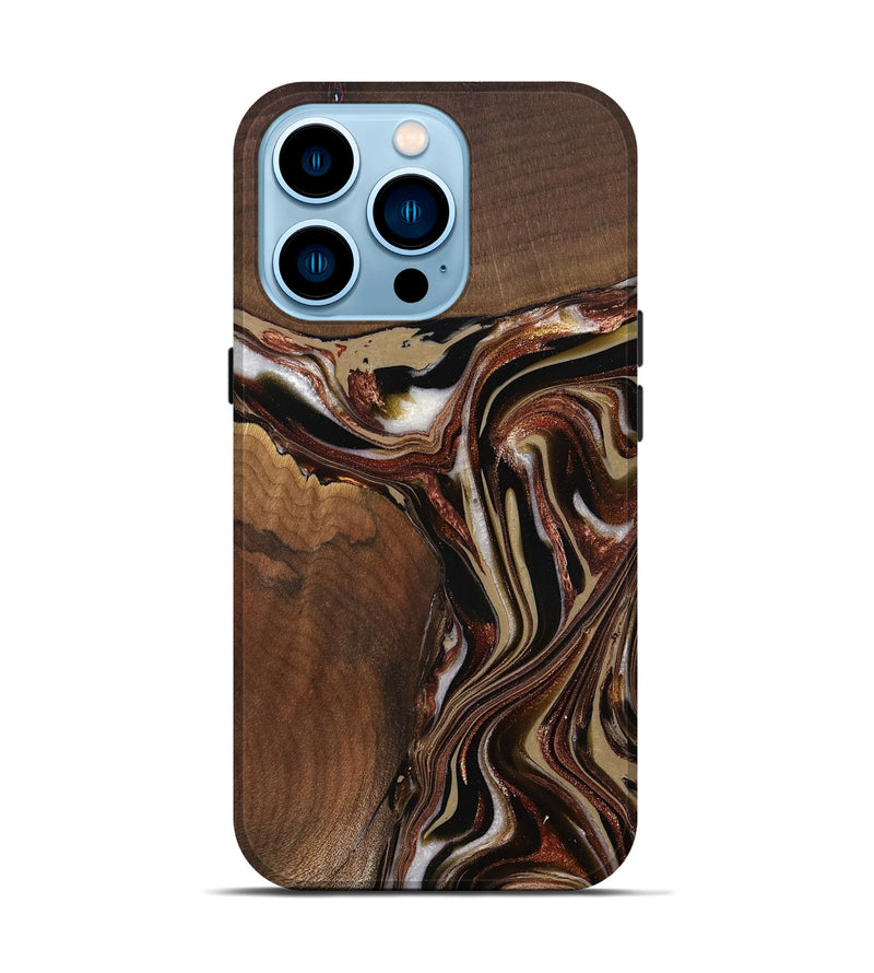 iPhone 14 Pro Wood Live Edge Phone Case - Kevin (Red, 822960)