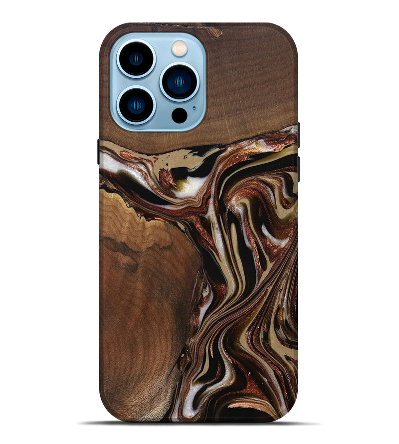 iPhone 14 Pro Max Wood Live Edge Phone Case - Kevin (Red, 822960)