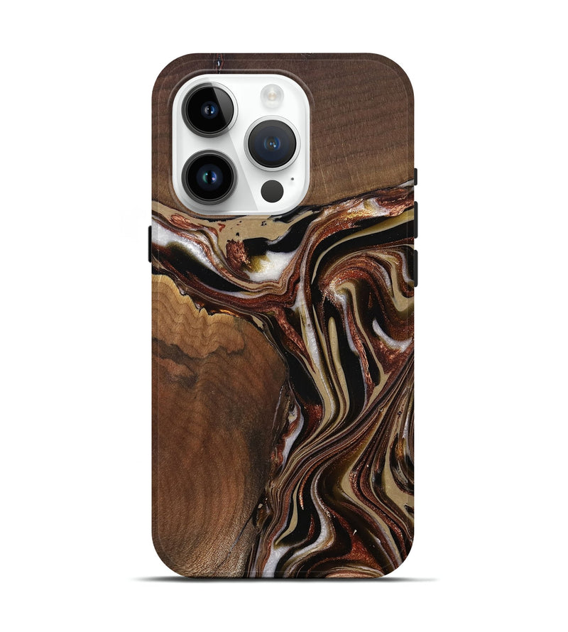 iPhone 15 Pro Wood Live Edge Phone Case - Kevin (Red, 822960)