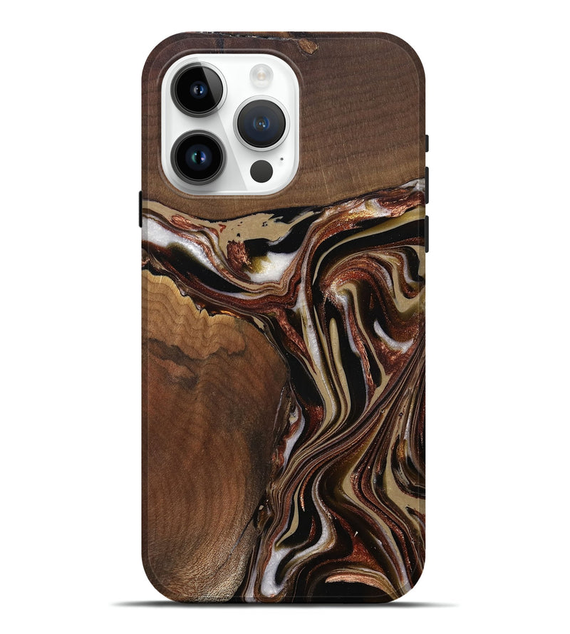 iPhone 15 Pro Max Wood Live Edge Phone Case - Kevin (Red, 822960)