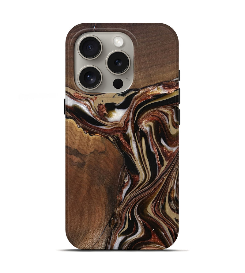 iPhone 16 Pro Wood Live Edge Phone Case - Kevin (Red, 822960)