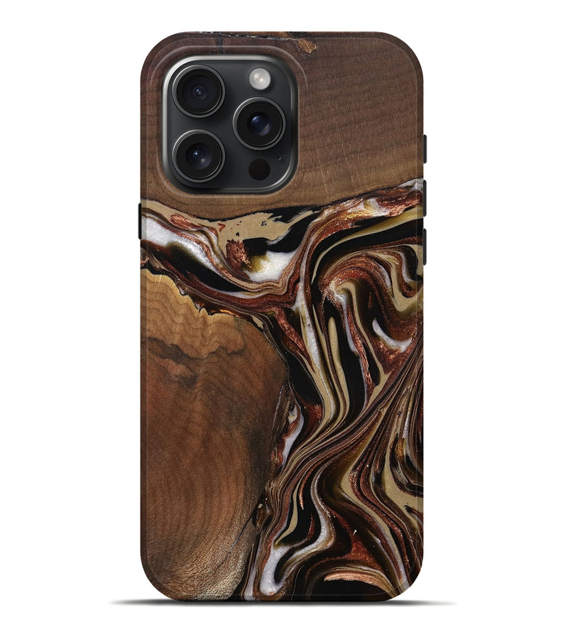 iPhone 16 Pro Max Wood Live Edge Phone Case - Kevin (Red, 822960)