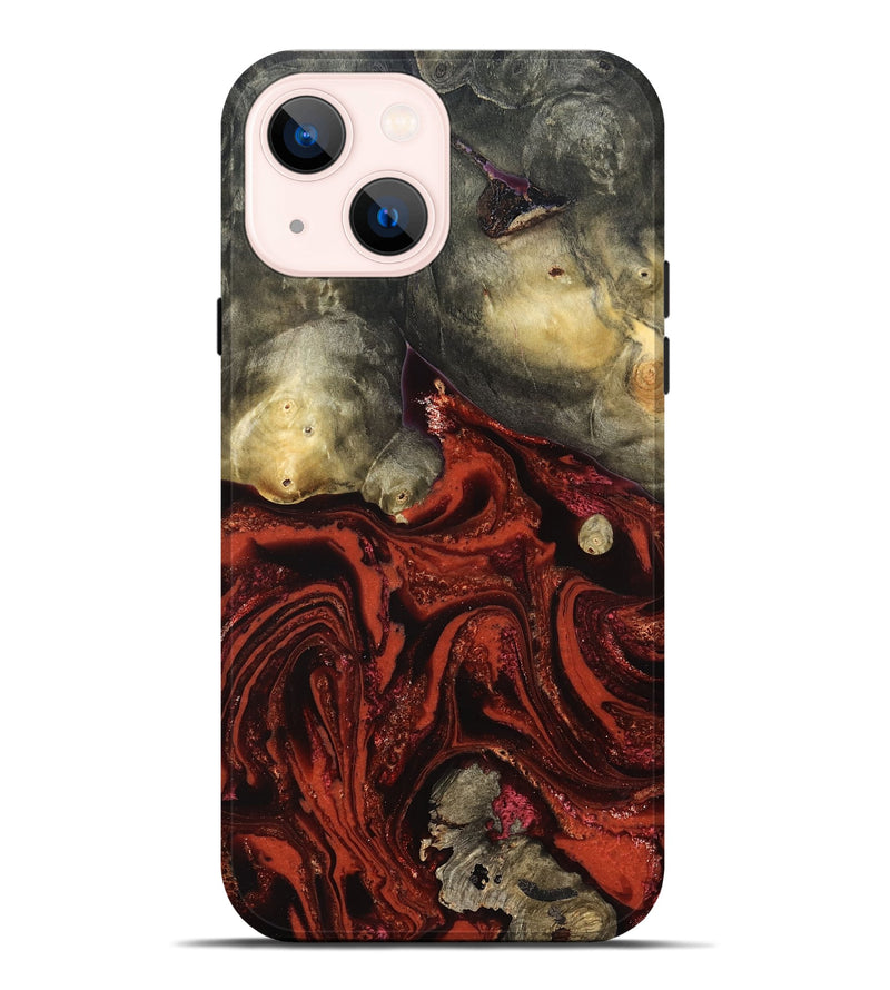 iPhone 14 Plus Wood Live Edge Phone Case - Rowland (Red, 822961)