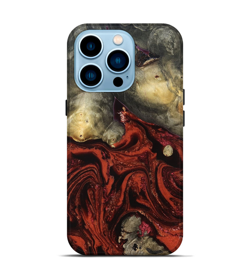 iPhone 14 Pro Wood Live Edge Phone Case - Rowland (Red, 822961)