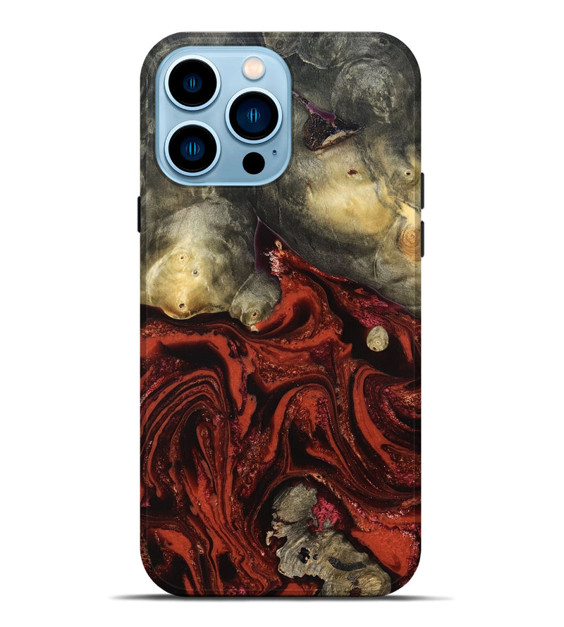 iPhone 14 Pro Max Wood Live Edge Phone Case - Rowland (Red, 822961)