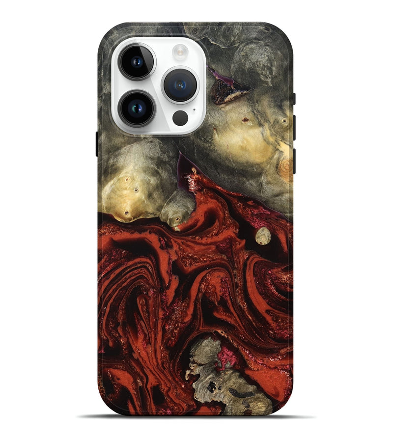 iPhone 15 Pro Max Wood Live Edge Phone Case - Rowland (Red, 822961)