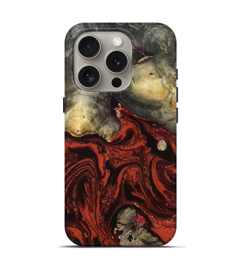 iPhone 16 Pro Wood Live Edge Phone Case - Rowland (Red, 822961)