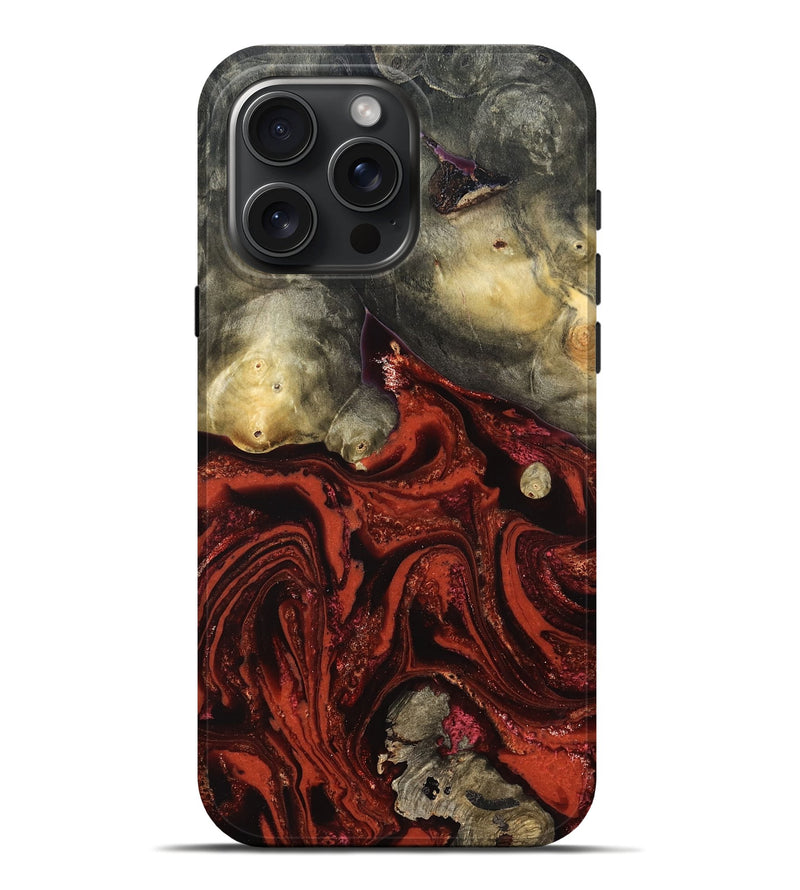 iPhone 16 Pro Max Wood Live Edge Phone Case - Rowland (Red, 822961)