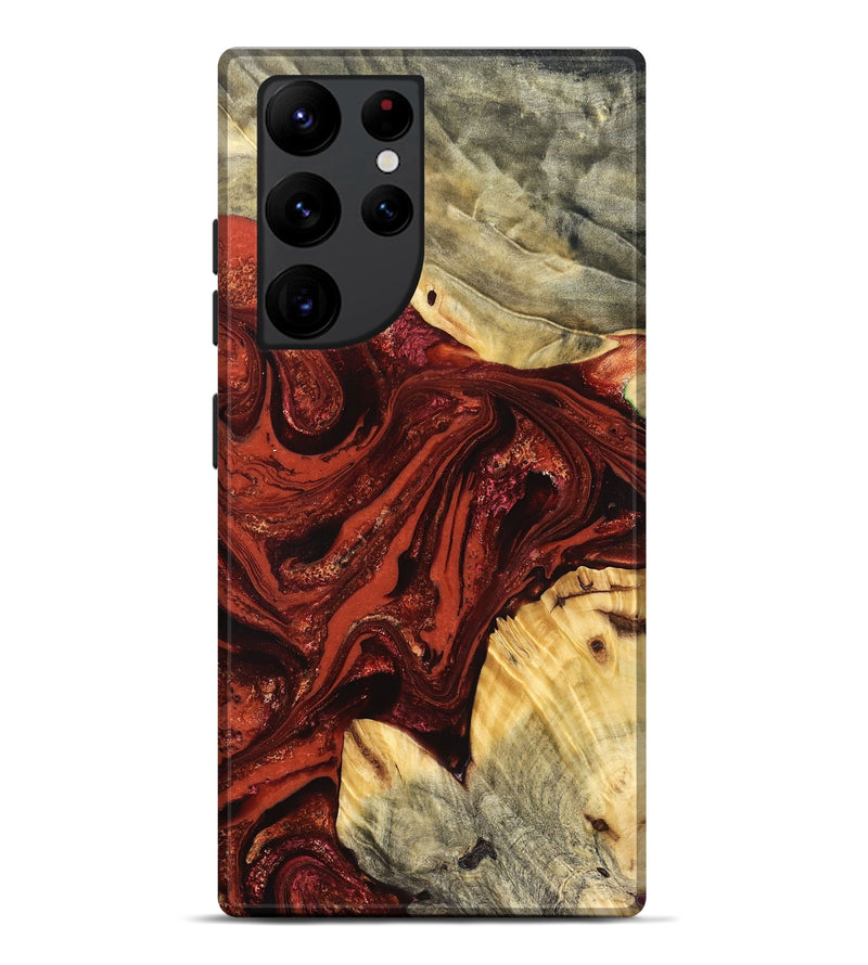 Galaxy S22 Ultra Wood Live Edge Phone Case - Pearle (Red, 822964)