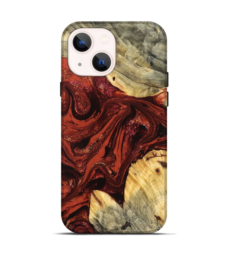 iPhone 14 Wood Live Edge Phone Case - Pearle (Red, 822964)