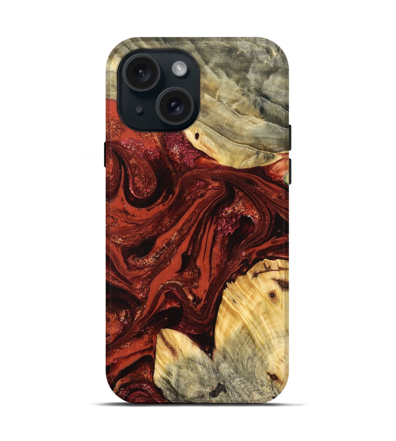 iPhone 15 Wood Live Edge Phone Case - Pearle (Red, 822964)