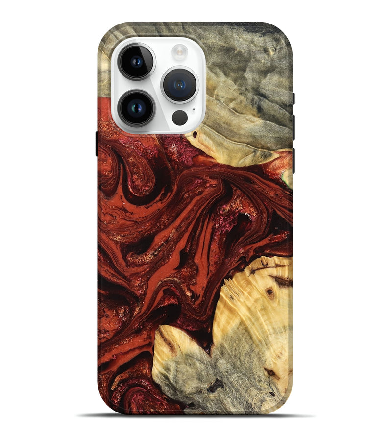 iPhone 15 Pro Max Wood Live Edge Phone Case - Pearle (Red, 822964)