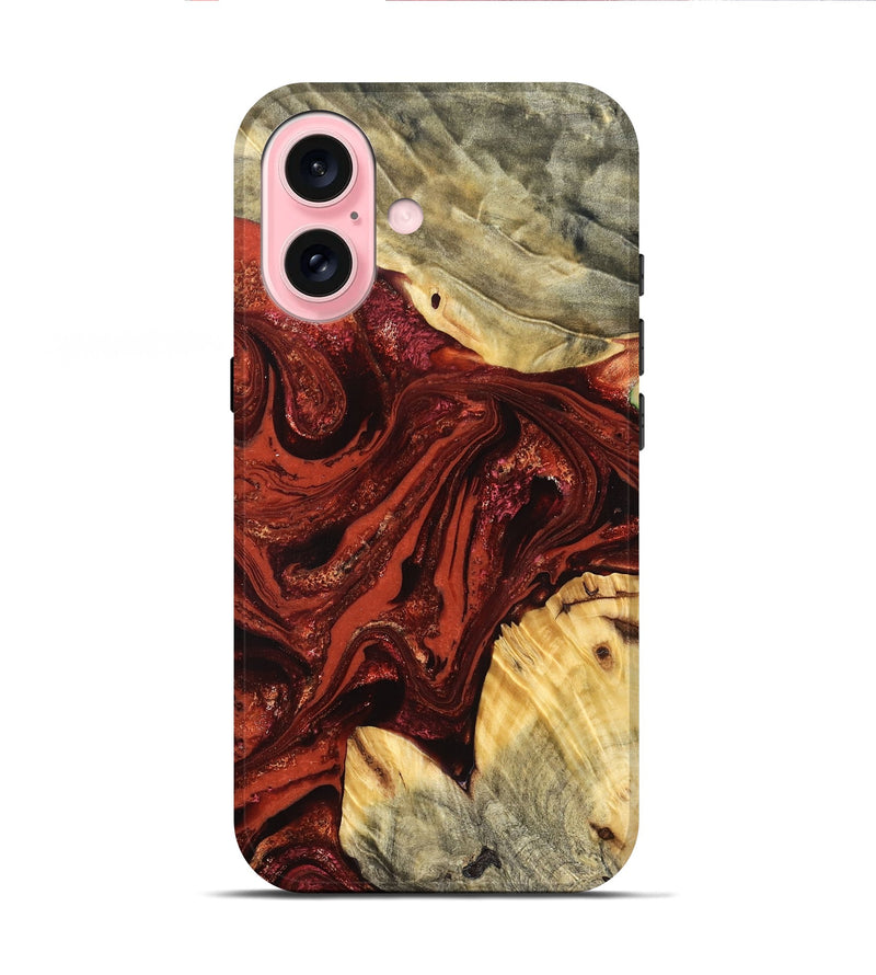 iPhone 16 Wood Live Edge Phone Case - Pearle (Red, 822964)