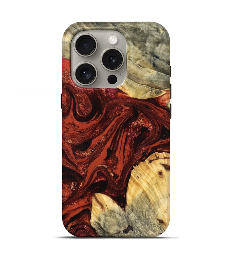 iPhone 16 Pro Wood Live Edge Phone Case - Pearle (Red, 822964)